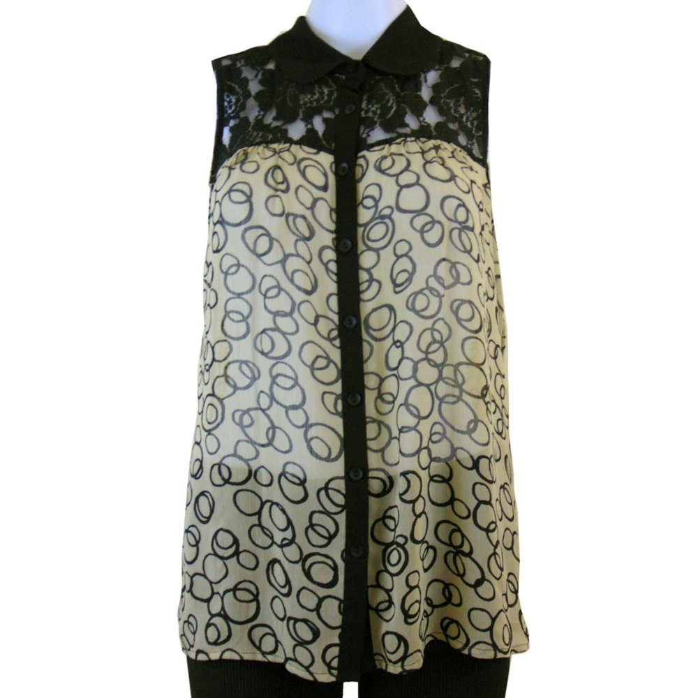 Zac & Rachel Sleeveless Lace Top Blouse - Size S - (NEW)